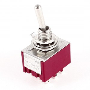 Electric Mini Toggle Switch 3PDT 2 Position on on 9 Pin AC 250V 2A 125V 5A