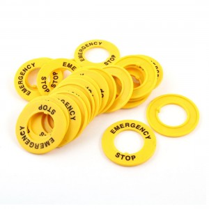 24 Pcs 22mm Dia Cutout Yellow Round Protective for Push Switch Button