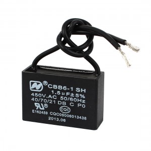 AC 450V CBB61 1 5uF Polypropylene Film Fan Motor Running Capacitor