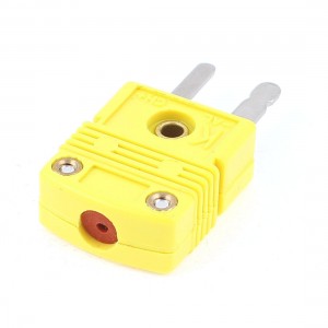 K Type 2 Flat Pin Thermocouple Temperature Sensor Mini Plug Yellow
