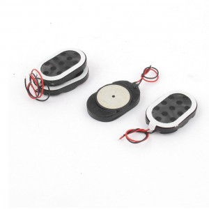 4 Pcs 1W 8 Ohm Plastic Case Oval Mini MP3 MP4 Magnetic Speaker Trumpet 24mmx15mm