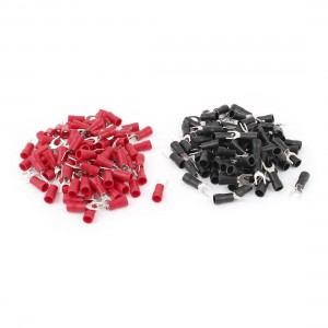 160PCS 14-12 AWG #10 Stud Insulated Fork Spade Terminals Connector Black+Red