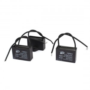 AC 450V 3uF 5 2 Wired Metalized Polypropylene Film Motor Run Capacitor 3pcs
