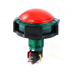 AC 125V 250V 15A Green Black Shell DC 12V Red Lamp Momentary Push Button Switch