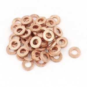 50pcs 12mm OD 6mm ID 2mm Thick Copper Washer Flat Ring Oil Brake Line Seal