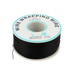 PCB Solder 0 25mm Tin Plated Copper Cord Wire Wrapping Wire Black 30AWG 200M