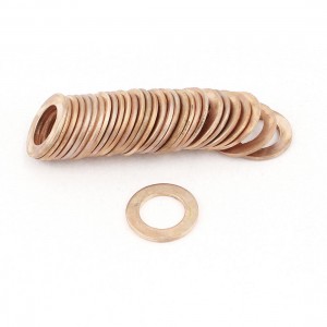 30pcs 14mm OD 8mm ID 1mm Thick Copper Washer Flat Ring Oil Brake Line Seal