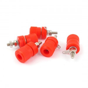 5 Pcs Red Speaker Amplifier 4mm Banana Plug Socket Binding Post Adapter