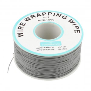 B 30 1000 0 25mm Tin Plated Copper Cord Wire Wrapping Wire Gray 30AWG 20M