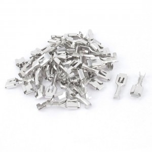 50Pcs Non Insulation 6.3mm Metal Crimp Terminal Female Spade Connector