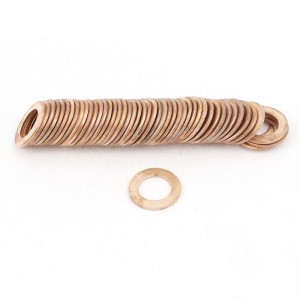 50PCS 14mm OD 8mm ID 1mm Thick Copper Washer Flat Ring Oil Brake Line Seal