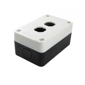 White Black Plastic 2 Holes Push Button Switch Control Case Box