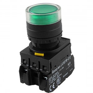 1NO 1NC Contact Momentary Action Electric Green LED Indicator Push Button Switch