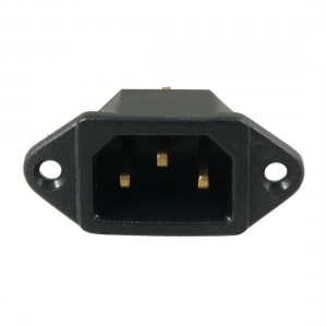 250V 10A C14 Male Power Inlet Socket Connector Black for Rice Cooker