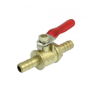 Full Port 8mm Hose Tail Pipe Red PVC Coated Lever Handle Ball Valve