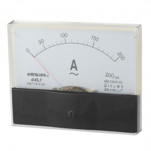 Plastic Housing AC 0-200A Range Analog Panel Meter Amperemeter