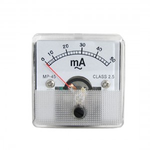 AC 0-50mA Current Panel Square Plastic Housing Ammeter