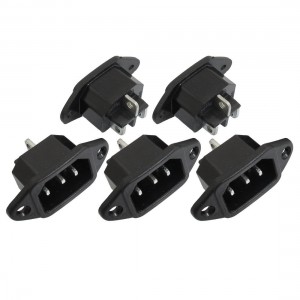 5 Pcs C14 Power Supply Socket Adapter Black for Electric Cooker