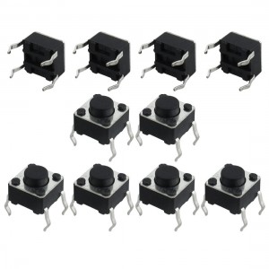 10 Pcs 6 x 6 x 5mm 4 Pin Momentary DIP Through Hole Push Botton Tact Switch