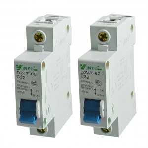 2 x 4500A Breaking Capacity 1P Miniature Circuit Breaker AC 230V/400V 32A