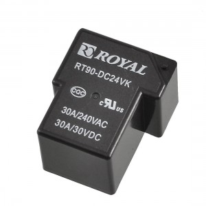 Black Plastic Shell 24V DC Power Relay RT90-DC24VK Model