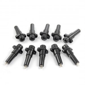 Screw Cap Panel Mounted 7 x 45mm Fuse Holder Blk 10 Pcs
