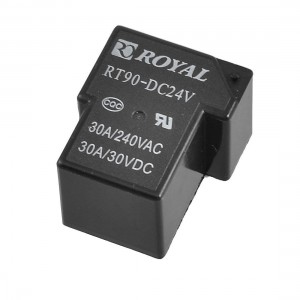 Black Plastic Shell 24V DC SPDT Power Relay RT90-DC24V Type