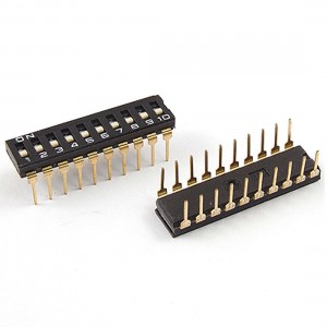 5 Pcs 2.54mm Pitch 10 Position IC Type DIP Switch Black