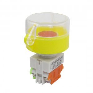AC 660V 10A 1NO 1NC Momentary Red Button Transparent Cover Pushbutton Switch