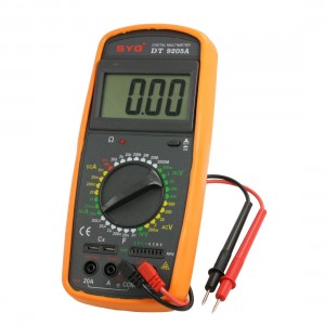 Orange Black AC DC Ohm Testing Digital Multimeter w 2 Test Leads