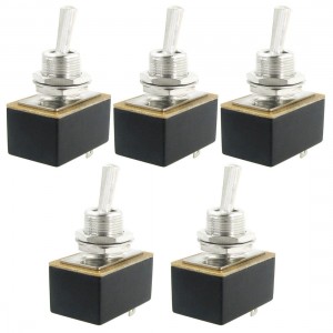 5 Pcs AC 220V 3A 115V 6A ON/OFF 2 Position 1P1T SPST 2 Pins Toggle Switch