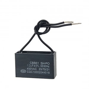 1.2uf 450VAC 50/60Hz 2 Wire Fan Capacitor CBB61 1.2MFD