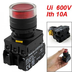 1NO 1NC Contact Momentary Action Type Electric Red LED Push Button Switch