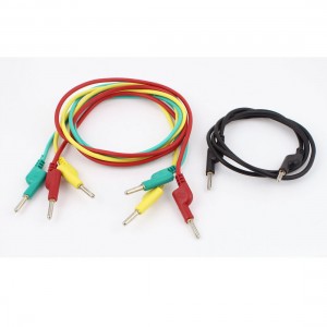 4 Pcs Multimeter Connector Double 4mm Banana Plug Probe Test Cable 1M Long
