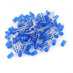 100pcs 5mm 2 Pins LED Diffused Lamp Bead Emitter Diode Blue Blue Light Bulb DIY