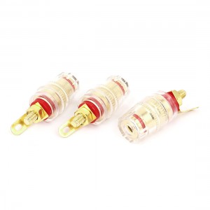 3pcs 4mm Thread Speaker Binding Post Red for 4mm Banana Plug Jack