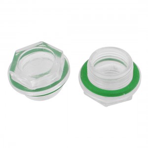 2 Pcs 25mm Male Thread Dia Replacing Parts Liquid Sight Glass for Air Compressor