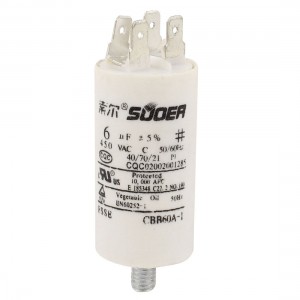 AC450V 6uF 50 60Hz 8mm Thread Washing Machine Motor Polypropylene Film Capacitor