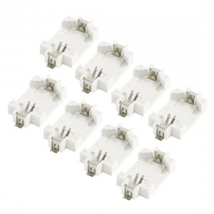 8 Pcs Button Coin Cell Batteries Socket Holder Case Off White for CR2032