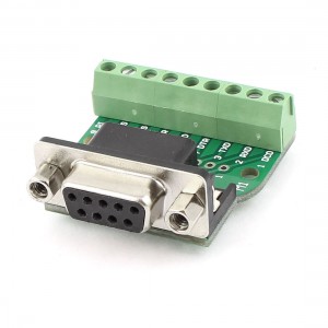 DB9 Female Adapter Plate Signal Module RS232 Serial to 9 Position Terminal
