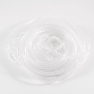 66Ft PE Polyethylene Spiral Cable Wire Wrap Tube White 6mm Diameter