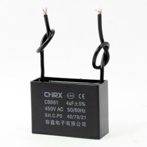 CBB61 4uF AC450V Polypropylene Film Motor Run Capacitor