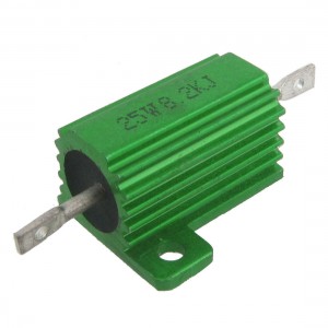 Green Aluminum Housed Wirewound Resistor 25W 8.2K Ohm 5% Mwouv