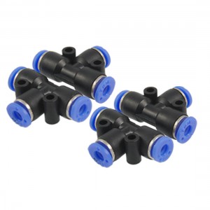 Pneumatic 4mm to 4mm T Type Push in Quick Fittings 4pcs
