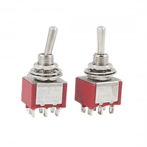 2 Pcs ON-OFF-ON DPDT Toggle Switches AC 120V/5A AC 250V/2A 