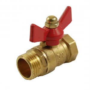 25/32" Male to Female M/F Thread Butterfly Handle Brass Ball Valve