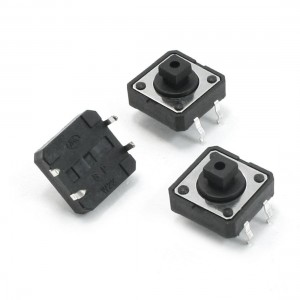 DC12V 0.2A 11x12x12mm Panel PCB Mount Momentary 4 Terminal Tact Switch 3 Pcs