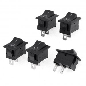 5 Pcs SPST 2 Terminals 2 Positions Boat Rocker Switch AC 6A/250V 10A/125V