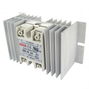 AC-AC Single Phase solid state relay SSR 25A 24-380V 80-280V + heat sink