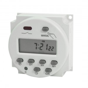 Panel Mount AC 110V Digital LCD Powered Programmable Timer Switch Relay 8A